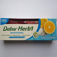 DABUR HERBL "СОЛЬ и ЛИМОН"зубная паста-гель150г+щетка