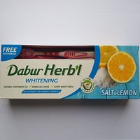 DABUR HERBL "СОЛЬ и ЛИМОН"зубная паста-гель150г+щетка