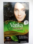 Индийская краска для волос глубокий Черный с хной Vatika Henna
